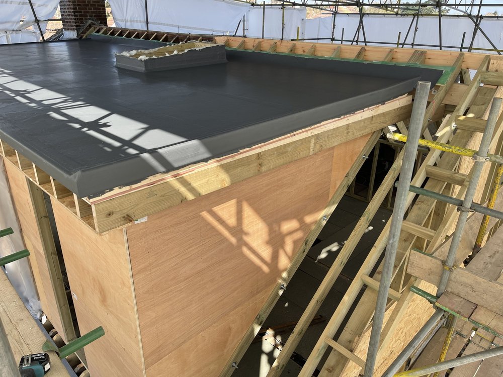 Fibreglass flat roof installation in Grays, Essex